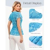 image:imageGRACE KARIN Women Boho Mesh Tops Dressy Casual Ruffle Sleeve Blouses Floral Peplum Work Shirts 2026 Summer Trendy ClothesBlue Floral