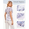 image:imageGRACE KARIN Women Boho Mesh Tops Dressy Casual Ruffle Sleeve Blouses Floral Peplum Work Shirts 2026 Summer Trendy ClothesGray Blue Floral