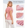 image:imageGRACE KARIN Women Boho Mesh Tops Dressy Casual Ruffle Sleeve Blouses Floral Peplum Work Shirts 2026 Summer Trendy ClothesPink Blue Floral