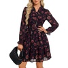 image:imageGRACE KARIN Fall Dresses for Women 2026Casual Long Sleeve Mini Dress Floral Wedding Guest Dress with PocketsBlack Red