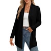 image:imageGRACE KARIN Long Cardigans for Women Lightweight Open Front Draped Sweaters  Knit Cardigan Sweaters Business Casual Dusters Fall Outfits For Women Long Sweater Cardigan WomenBlack