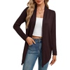 image:imageGRACE KARIN Long Cardigans for Women Lightweight Open Front Draped Sweaters  Knit Cardigan Sweaters Business Casual Dusters Fall Outfits For Women Long Sweater Cardigan WomenCoffee