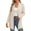 image:imageGRACE KARIN Long Cardigans for Women Lightweight Open Front Draped Sweaters  Knit Cardigan Sweaters Business Casual Dusters Fall Outfits For Women Long Sweater Cardigan WomenBeige