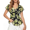 Black Green Floral
