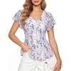 Gray Blue Floral