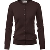 image:imageGRACE KARIN Womens Long Sleeve Knit Cardigan Sweaters Casual Dressy Open Front Button Down Cardigans Summer OutfitsChocolate Brown