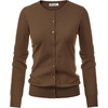 image:imageGRACE KARIN Womens Long Sleeve Knit Cardigan Sweaters Casual Dressy Open Front Button Down Cardigans Summer OutfitsDark Brown