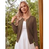 image:imageGRACE KARIN Womens Long Sleeve Knit Cardigan Sweaters Casual Dressy Open Front Button Down Cardigans Summer OutfitsDark Brown