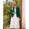 image:imageGRACE KARIN Womens Long Sleeve Knit Cardigan Sweaters Casual Dressy Open Front Button Down Cardigans Summer OutfitsDark Green