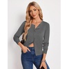 image:imageGRACE KARIN Womens Long Sleeve Knit Cardigan Sweaters Casual Dressy Open Front Button Down Cardigans Summer OutfitsDark Heather Grey