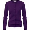 image:imageGRACE KARIN Womens Long Sleeve Knit Cardigan Sweaters Casual Dressy Open Front Button Down Cardigans Summer OutfitsDark Purple