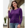 image:imageGRACE KARIN Womens Long Sleeve Knit Cardigan Sweaters Casual Dressy Open Front Button Down Cardigans Summer OutfitsDark Purple