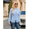 image:imageGRACE KARIN Womens Long Sleeve Knit Cardigan Sweaters Casual Dressy Open Front Button Down Cardigans Summer OutfitsLight Blue