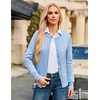 image:imageGRACE KARIN Womens Long Sleeve Knit Cardigan Sweaters Casual Dressy Open Front Button Down Cardigans Summer OutfitsLight Blue