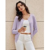 image:imageGRACE KARIN Womens Long Sleeve Knit Cardigan Sweaters Casual Dressy Open Front Button Down Cardigans Summer OutfitsLight Purple