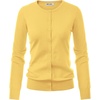 image:imageGRACE KARIN Womens Long Sleeve Knit Cardigan Sweaters Casual Dressy Open Front Button Down Cardigans Summer OutfitsLight Yellow