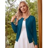 image:imageGRACE KARIN Womens Long Sleeve Knit Cardigan Sweaters Casual Dressy Open Front Button Down Cardigans Summer OutfitsPeacock Blue