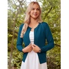 image:imageGRACE KARIN Womens Long Sleeve Knit Cardigan Sweaters Casual Dressy Open Front Button Down Cardigans Summer OutfitsPeacock Blue