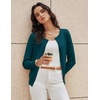 image:imageGRACE KARIN Womens Long Sleeve Knit Cardigan Sweaters Casual Dressy Open Front Button Down Cardigans Summer OutfitsPeacock Green