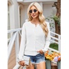 image:imageGRACE KARIN Womens Long Sleeve Knit Cardigan Sweaters Casual Dressy Open Front Button Down Cardigans Summer OutfitsWhite22