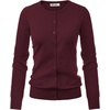 image:imageGRACE KARIN Womens Long Sleeve Knit Cardigan Sweaters Casual Dressy Open Front Button Down Cardigans Summer OutfitsWine Red