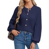 image:imageGRACE KARIN Womens Chunky Knit Open Front Sweater Long Sleeve Button Down Cardigan Outerwear Coats Fall Fashion 2026Navy Blue