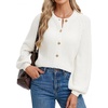 image:imageGRACE KARIN Womens Chunky Knit Open Front Sweater Long Sleeve Button Down Cardigan Outerwear Coats Fall Fashion 2026White