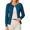 image:imageGRACE KARIN Womens Long Sleeve Knit Cardigan Sweaters Casual Dressy Open Front Button Down Cardigans Summer OutfitsPeacock Blue
