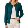 image:imageGRACE KARIN Womens Long Sleeve Knit Cardigan Sweaters Casual Dressy Open Front Button Down Cardigans Summer OutfitsPeacock Green