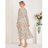 image:imageGRACE KARIN Womens Fall Wedding Guest Dresses 2026 Floral Long Sleeve Chiffon Maxi Dress Flowy Boho Dress with PocketsBeige and Leopard