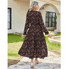 image:imageGRACE KARIN Womens Fall Wedding Guest Dresses 2026 Floral Long Sleeve Chiffon Maxi Dress Flowy Boho Dress with PocketsBlack and Pink Floral
