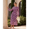 image:imageGRACE KARIN Womens Fall Wedding Guest Dresses 2026 Floral Long Sleeve Chiffon Maxi Dress Flowy Boho Dress with PocketsPurple Floral