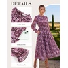 image:imageGRACE KARIN Womens Fall Wedding Guest Dresses 2026 Floral Long Sleeve Chiffon Maxi Dress Flowy Boho Dress with PocketsPurple Floral
