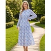 image:imageGRACE KARIN Womens Fall Wedding Guest Dresses 2026 Floral Long Sleeve Chiffon Maxi Dress Flowy Boho Dress with PocketsSky Blue Floral