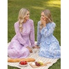 image:imageGRACE KARIN Womens Fall Wedding Guest Dresses 2026 Floral Long Sleeve Chiffon Maxi Dress Flowy Boho Dress with PocketsSky Blue Floral