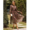 image:imageGRACE KARIN Womens Fall Wedding Guest Dresses 2026 Floral Long Sleeve Chiffon Maxi Dress Flowy Boho Dress with PocketsVintage Multicolored