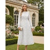 image:imageGRACE KARIN Womens Fall Wedding Guest Dresses 2026 Floral Long Sleeve Chiffon Maxi Dress Flowy Boho Dress with PocketsWhite and Black Polka Dots