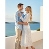 image:imageGRACE KARIN Womens Fall Wedding Guest Dresses 2026 Floral Long Sleeve Chiffon Maxi Dress Flowy Boho Dress with PocketsWhite and Black Polka Dots