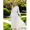 image:imageGRACE KARIN Womens Fall Wedding Guest Dresses 2026 Floral Long Sleeve Chiffon Maxi Dress Flowy Boho Dress with PocketsWhite and Black Polka Dots