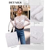 image:imageGRACE KARIN 2026 Mock Neck Sheer Lace Long Sleeve Tops for Women Slim Fit See Through Floral Mesh Sexy BlousesWhite Lace