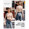 image:imageGRACE KARIN 2026 Womens Long Sleeve Polo Shirts V Neck Collared Ribbed Knit Slim Fit Business Casual Work Office TopsApricot