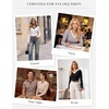 image:imageGRACE KARIN 2026 Womens Long Sleeve Polo Shirts V Neck Collared Ribbed Knit Slim Fit Business Casual Work Office TopsWhite