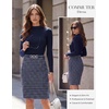 image:imageGRACE KARIN Fall Long Sleeve Mini Bodycon Business Work Dress  Mock NeckSheathTweedSuitable for Business Casual EventConferencesChurchOffice SettingsBusiness TravelNavy