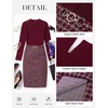 image:imageGRACE KARIN Fall Long Sleeve Mini Bodycon Business Work Dress  Mock NeckSheathTweedSuitable for Business Casual EventConferencesChurchOffice SettingsBusiness TravelWine