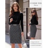 image:imageGRACE KARIN Fall Long Sleeve Mini Bodycon Business Work Dress  Mock NeckSheathTweedSuitable for Business Casual EventConferencesChurchOffice SettingsBusiness TravelBlack