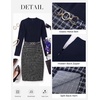 image:imageGRACE KARIN Fall Long Sleeve Mini Bodycon Business Work Dress  Mock NeckSheathTweedSuitable for Business Casual EventConferencesChurchOffice SettingsBusiness TravelNavy
