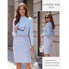 image:imageGRACE KARIN Fall Long Sleeve Mini Bodycon Business Work Dress  Mock NeckSheathTweedSuitable for Business Casual EventConferencesChurchOffice SettingsBusiness TravelBlue