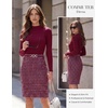 image:imageGRACE KARIN Fall Long Sleeve Mini Bodycon Business Work Dress  Mock NeckSheathTweedSuitable for Business Casual EventConferencesChurchOffice SettingsBusiness TravelWine