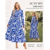 image:imageGRACE KARIN Fall Wedding Guest Causal Midi Floral V Neck Dresses  Long SleeveA LineFlowySmocked WaistRuffleTieredwith PocketsBeachVacationCocktailSemi FormalCorsetPartyBirthdayBlue Floral