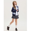 image:imageGRACE KARIN Girls Cardigan Sweater Button Argyle Knit School Uniform 614Y  Long Sleeve Crew Neck Ribbed Knitted Cardigan Soft Stretch Fabric for Casual School Daily Preppy Classic Kids Children YouthNavy